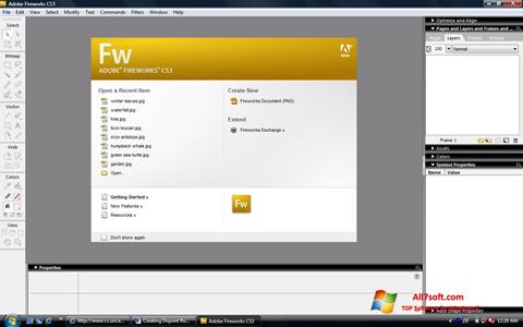 Ekrānuzņēmums Adobe Fireworks Windows 7