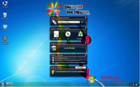 Ekrānuzņēmums LinuxLive USB Creator Windows 7