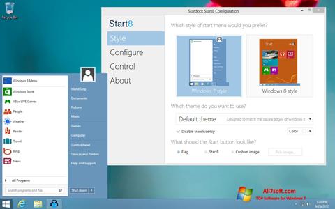 Ekrānuzņēmums Start8 Windows 7