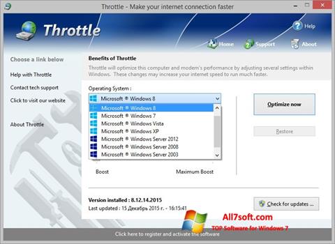 Ekrānuzņēmums Throttle Windows 7