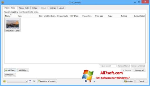 Ekrānuzņēmums XnConvert Windows 7