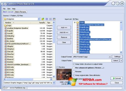 Ekrānuzņēmums FastStone Photo Resizer Windows 7
