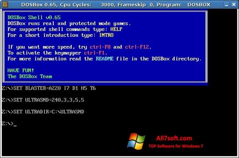 Ekrānuzņēmums DOSBox Windows 7