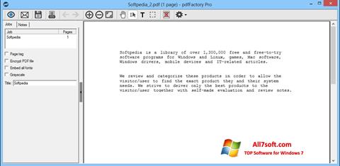 Ekrānuzņēmums pdfFactory Pro Windows 7