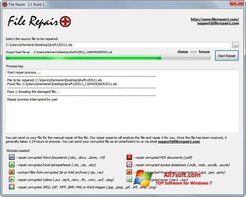 Ekrānuzņēmums File Repair Windows 7