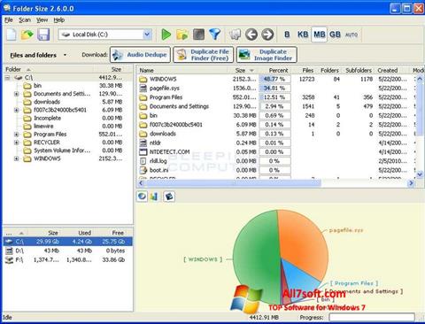 Ekrānuzņēmums Folder Size Windows 7