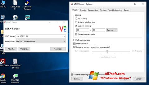 Ekrānuzņēmums VNC Windows 7