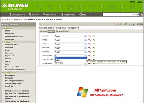 Ekrānuzņēmums Dr.Web Antivirus Windows 7