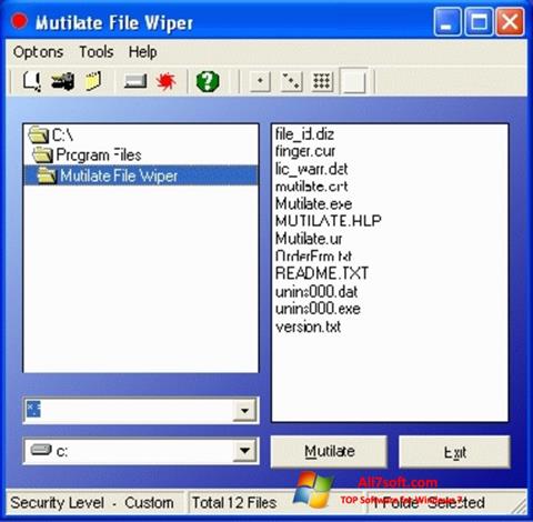 Ekrānuzņēmums Free File Wiper Windows 7