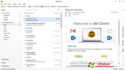 Ekrānuzņēmums eM Client Windows 7