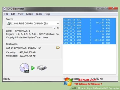 Ekrānuzņēmums DVD Decrypter Windows 7