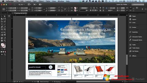 Ekrānuzņēmums Adobe InDesign Windows 7