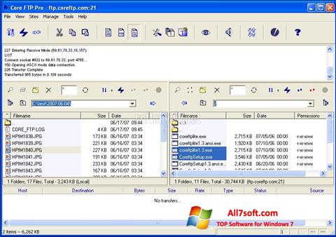 Ekrānuzņēmums Core FTP Windows 7