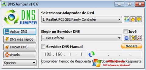 Ekrānuzņēmums DNS Jumper Windows 7