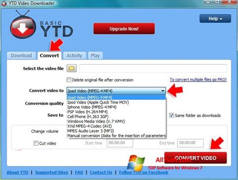Ekrānuzņēmums YTD Video Downloader Windows 7