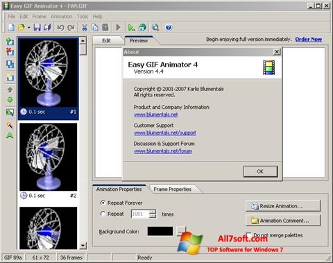 Ekrānuzņēmums Easy GIF Animator Windows 7