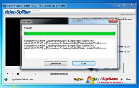 Ekrānuzņēmums Boilsoft Video Splitter Windows 7