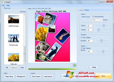 Ekrānuzņēmums CollageIt Windows 7