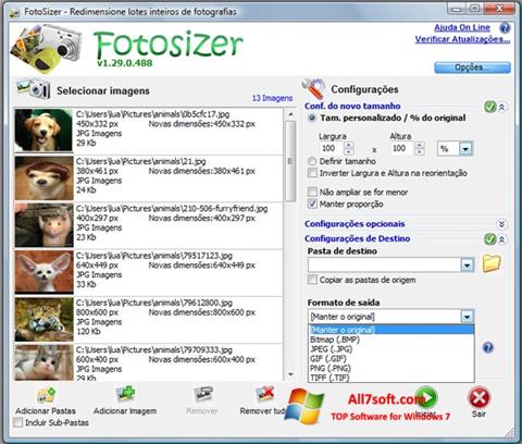 Ekrānuzņēmums Fotosizer Windows 7