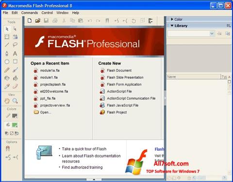 Ekrānuzņēmums Macromedia Flash Player Windows 7