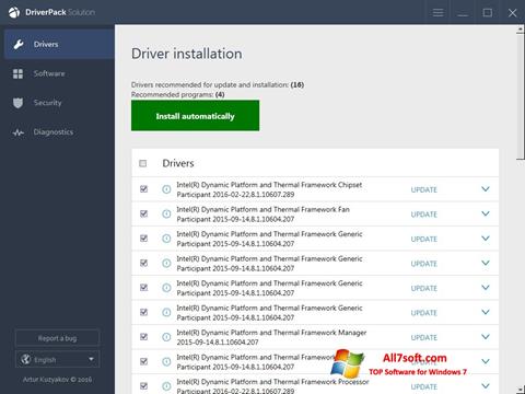 Ekrānuzņēmums DriverPack Solution Online Windows 7