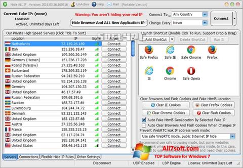 Ekrānuzņēmums Hide ALL IP Windows 7