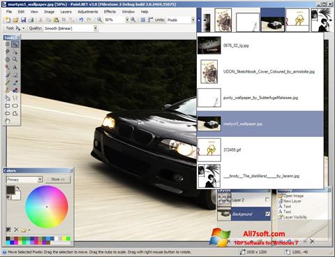 Ekrānuzņēmums Paint.NET Windows 7