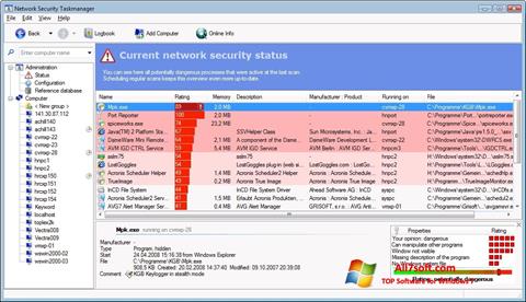 Ekrānuzņēmums Security Task Manager Windows 7