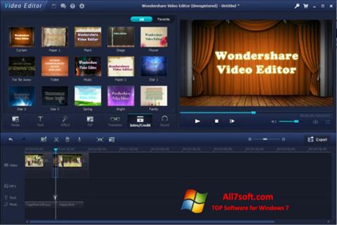 Ekrānuzņēmums Wondershare Video Editor Windows 7