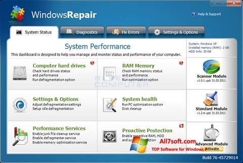 Ekrānuzņēmums Windows Repair Windows 7