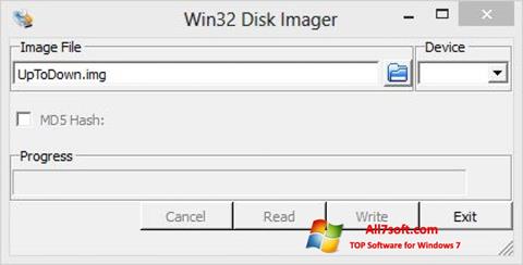 Ekrānuzņēmums Win32 Disk Imager Windows 7