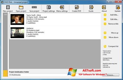 Ekrānuzņēmums DVD Flick Windows 7