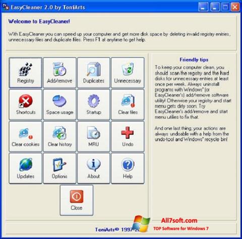 Ekrānuzņēmums EasyCleaner Windows 7