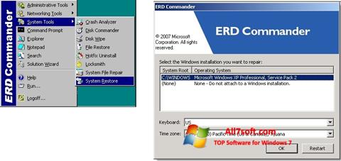 Ekrānuzņēmums ERD Commander Windows 7