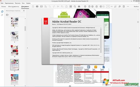 Ekrānuzņēmums Adobe Acrobat Reader DC Windows 7