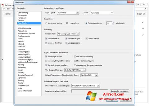 Ekrānuzņēmums Adobe Acrobat Windows 7