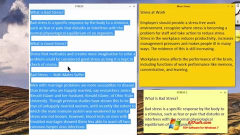 Ekrānuzņēmums Simple Sticky Notes Windows 7