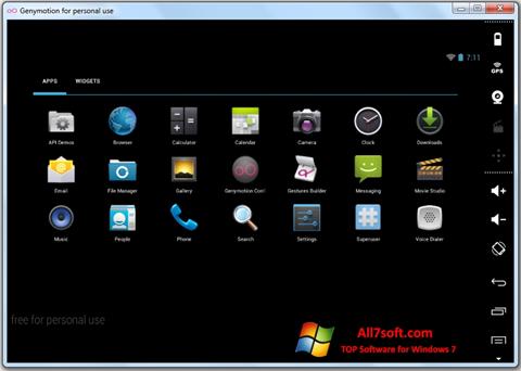 Ekrānuzņēmums Genymotion Windows 7