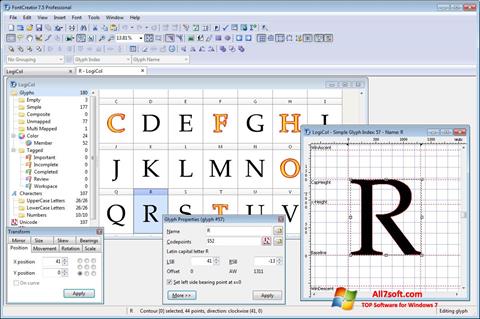 Ekrānuzņēmums Font Creator Windows 7