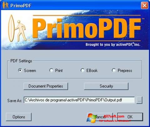Ekrānuzņēmums PrimoPDF Windows 7