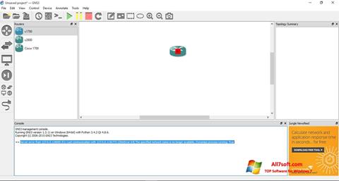 Ekrānuzņēmums GNS3 Windows 7