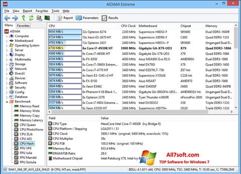 Ekrānuzņēmums AIDA32 Windows 7