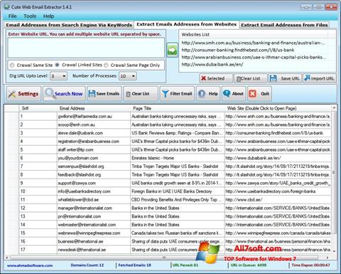 Ekrānuzņēmums eMail Extractor Windows 7