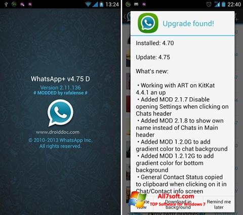 Ekrānuzņēmums WhatsApp Plus Windows 7