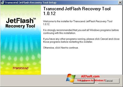 Ekrānuzņēmums JetFlash Recovery Tool Windows 7