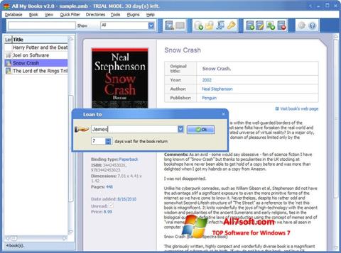 Ekrānuzņēmums All My Books Windows 7