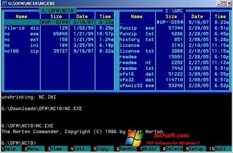 Ekrānuzņēmums Norton Commander Windows 7