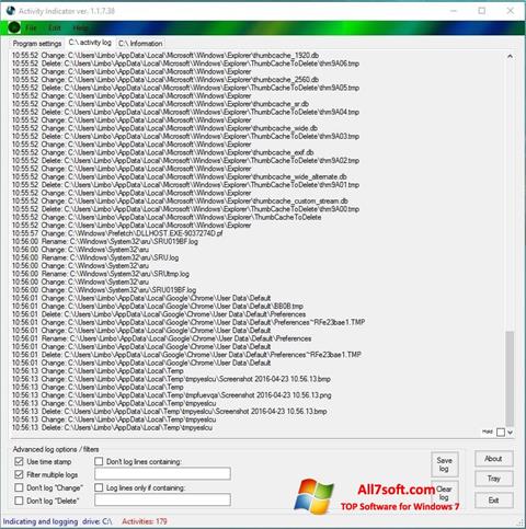 Ekrānuzņēmums Drive Space Indicator Windows 7