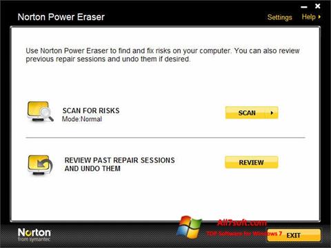 Ekrānuzņēmums Norton Power Eraser Windows 7