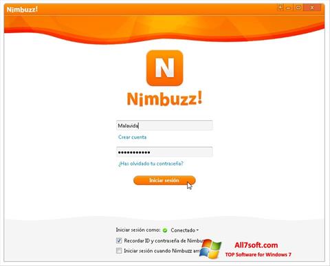 Ekrānuzņēmums Nimbuzz Windows 7